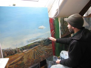 Working on the Harvesters Painting
