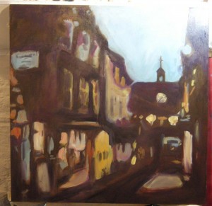 Persistence Under Change Process Photo Totnes East Gate painting in progress